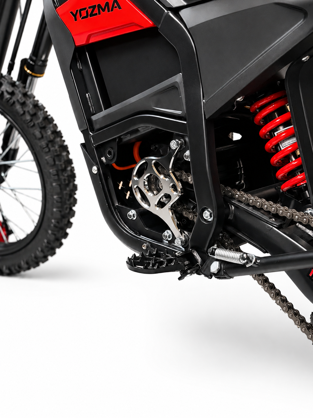 Yozma In-10 CNC motor cover installed on bike