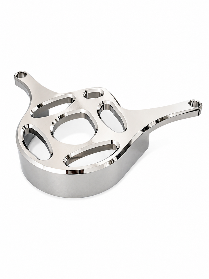 Yozma In-10 CNC aluminum prickly motor cover in chrome