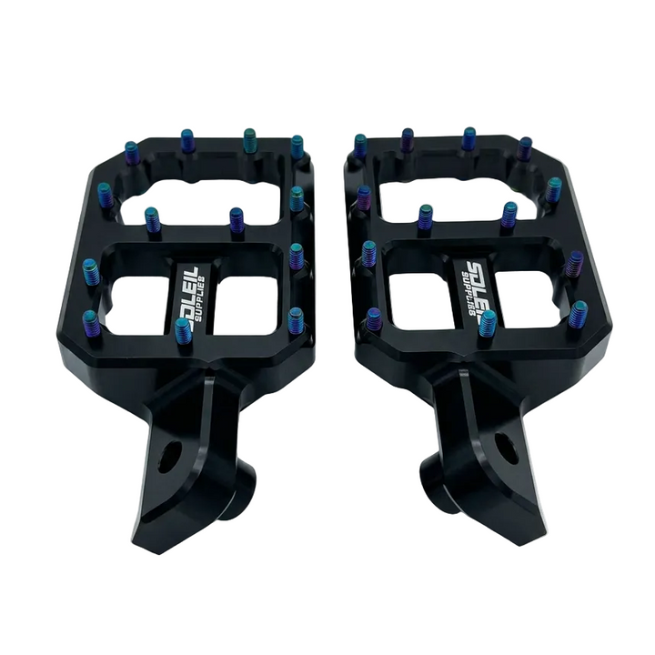 Upgraded CNC Pegs — Black , Chrome with Silver or Jet Blue Spikes