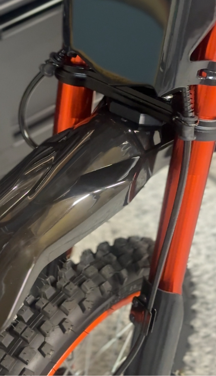 Talaria front fender carbon fiber close-up