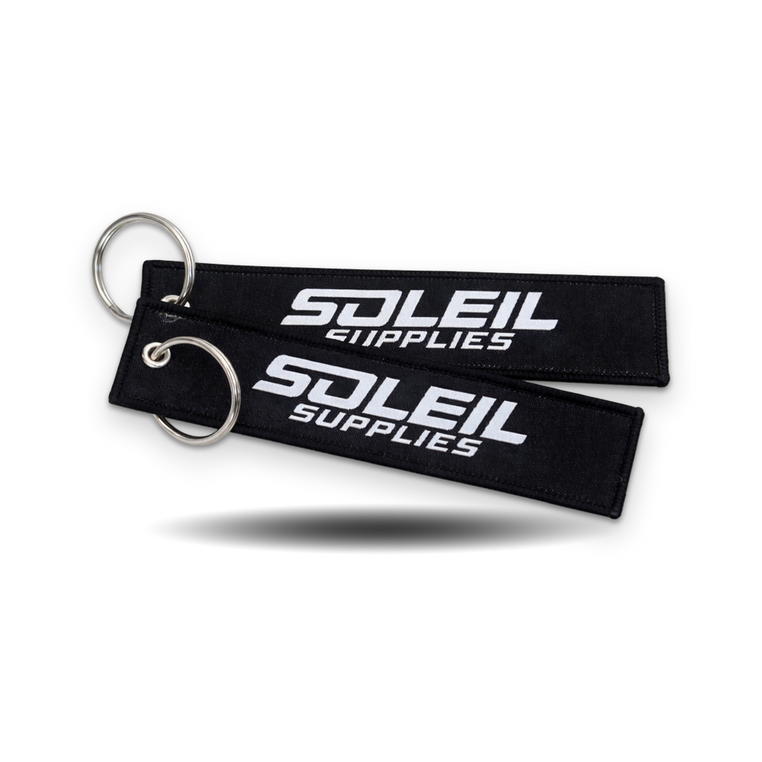 Soleil Supplies embroidered keychain two-pack in black