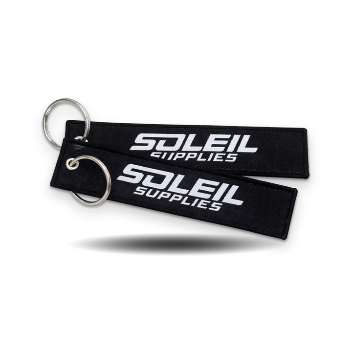 Soleil Supplies embroidered keychain two-pack in black