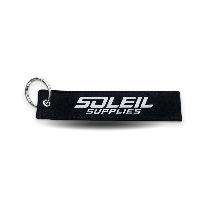Soleil Supplies premium embroidered keychain in black