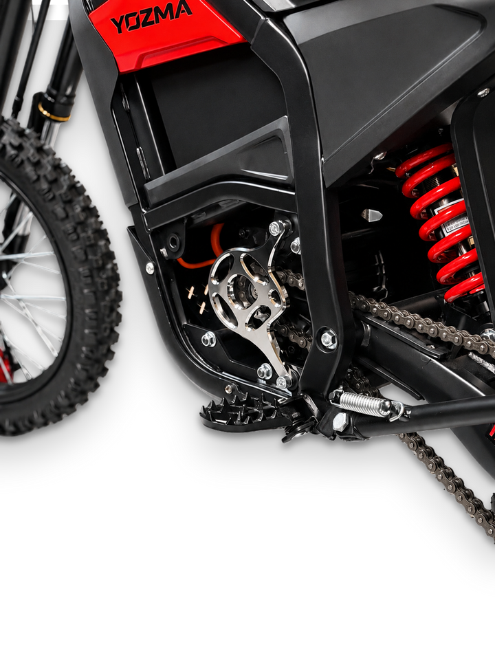 Yozma In-10 CNC motor cover installed on bike