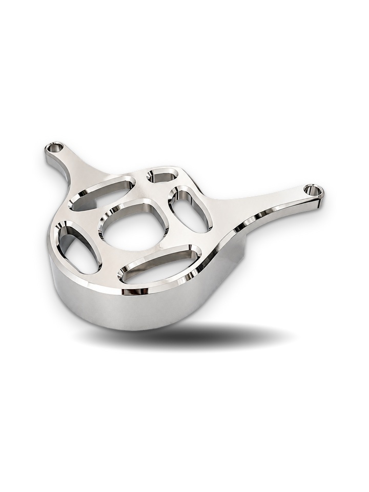 Yozma In-10 CNC aluminum prickly motor cover in chrome