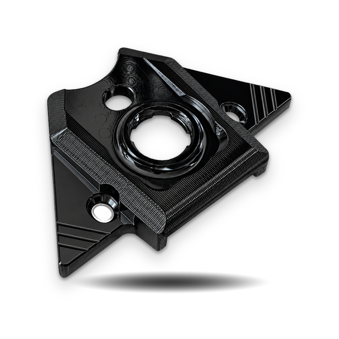 Yozma Upgraded Ignition Cover in Glossy Black on a white background