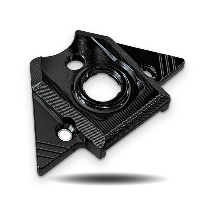 Yozma Upgraded Ignition Cover in Glossy Black on a white background