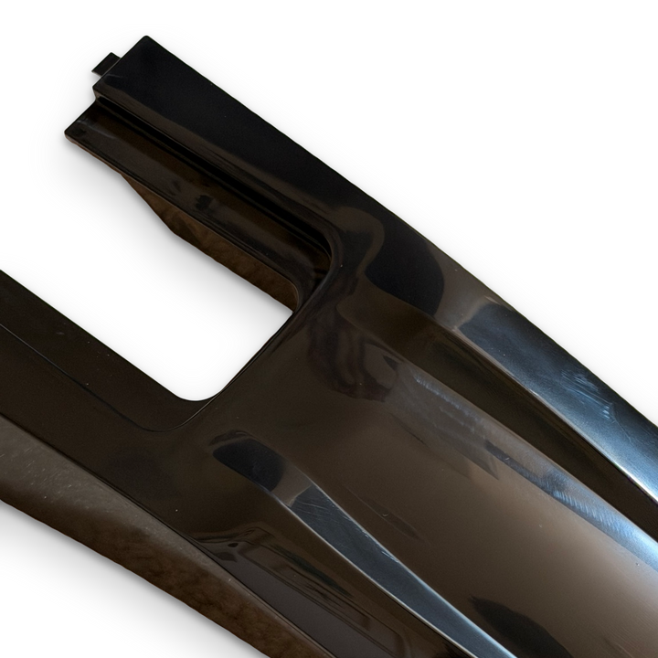 Yozma Extended Rear Fender in Glossy Black, mounting-end detail on white