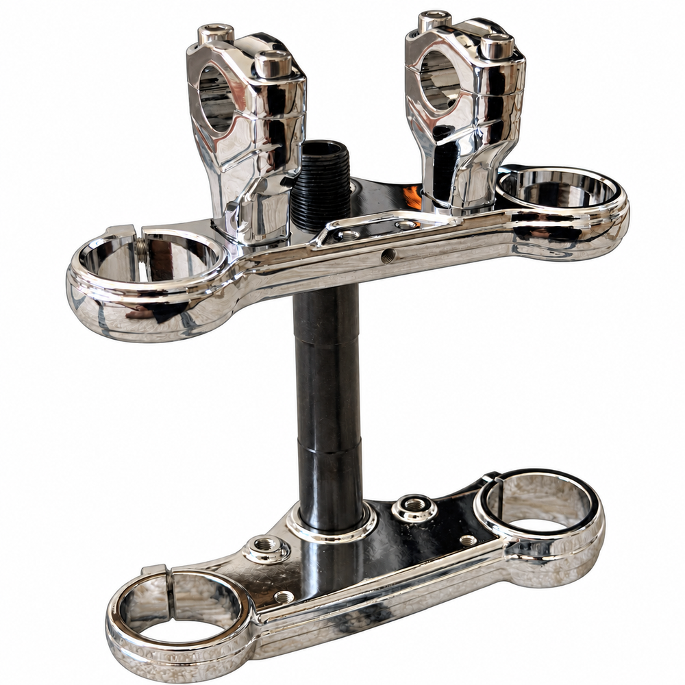 Tuttio Chrome Triple Clamp Set in Mirror Chrome — product view 2