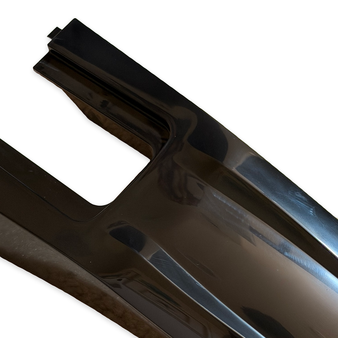 Yozma Extended Rear Fender in Glossy Black, mounting-end detail on white