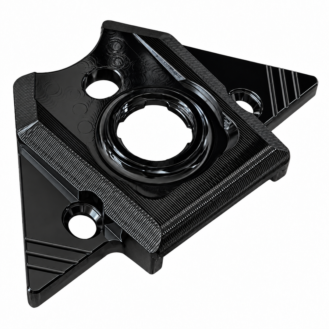 Yozma Upgraded Ignition Cover in Glossy Black on a white background